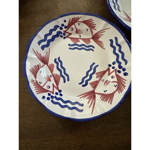 NEW VIETRI Campagna Pesce Solimene Fish Plate Set of 3 Made In Italy - Picture 2 of 5